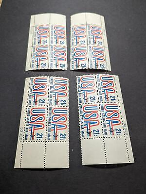 1971 USA & Jet Airmail Plate Block Set of 4 Pl #33029 - Scott C81 MNH