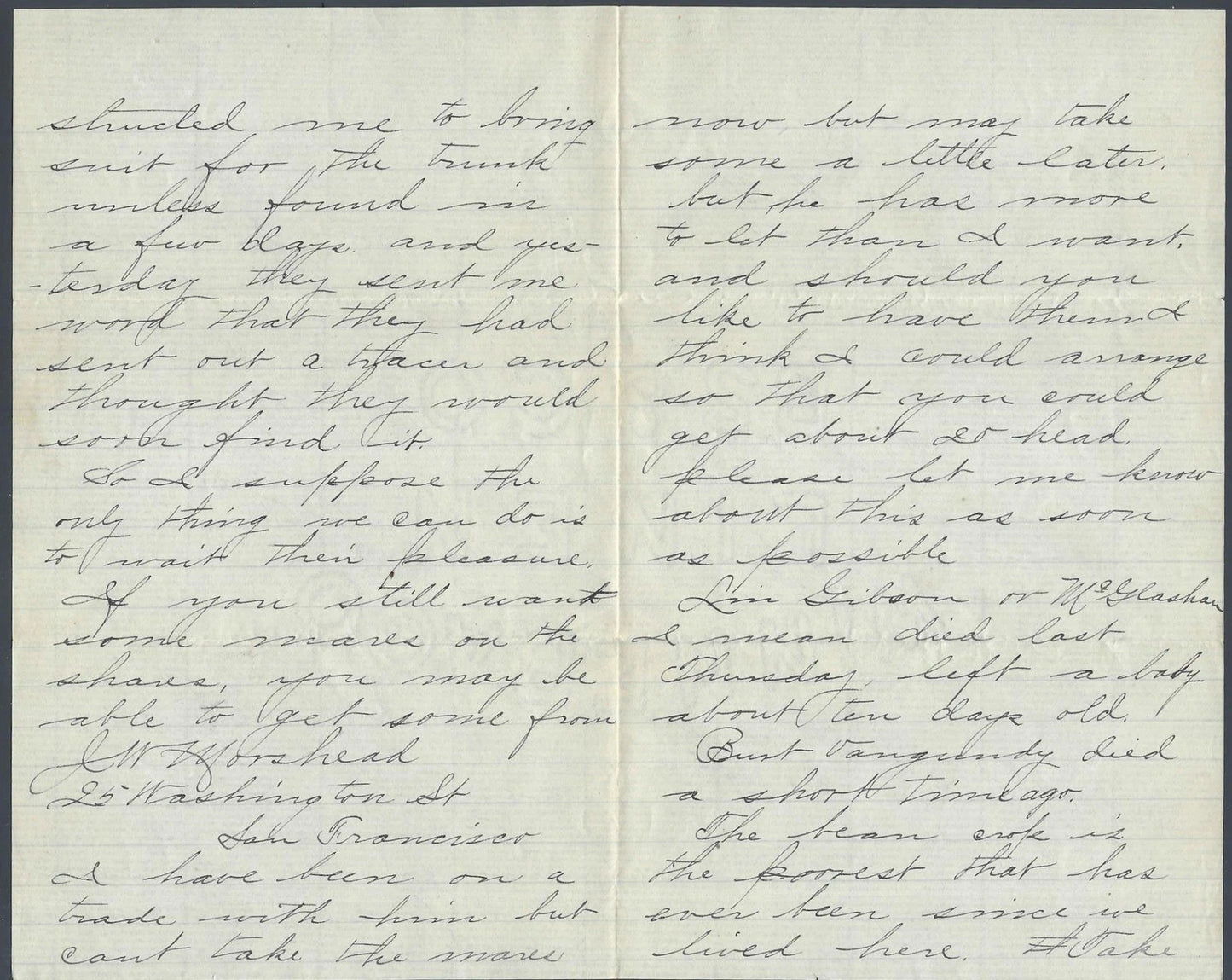 1891 Arroyo Grande to Porterville CA Cover with Content Letter Horse Trading