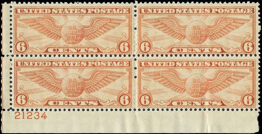 c1934 Scott C19 Airmail Plate Block - MH, OG