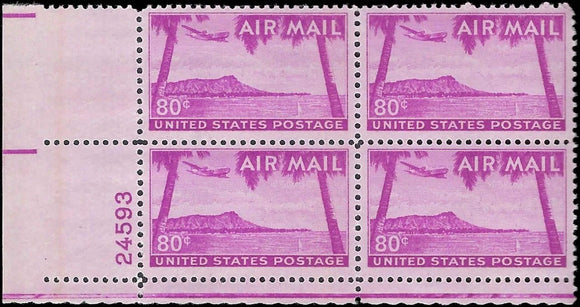 c1952 Scott c46 Hawaii Plate Block - MNH, Undisturbed OG