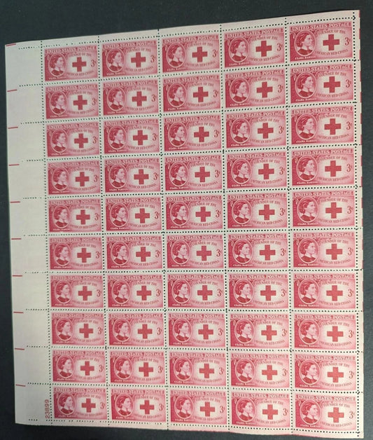 1948 USA Red Cross 3c Sheet -Scott 967 -MNH, Undisturbed OG - No Sig Flaws -2