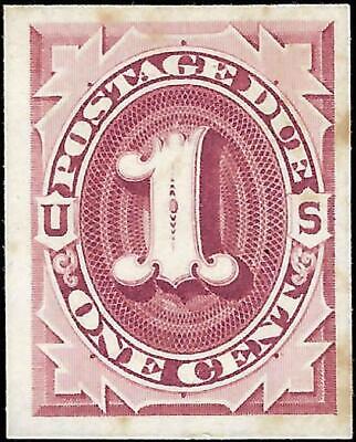 VEGAS - 1887 Postage Due 1c - Sc# J15P4 Proof on Card - Some Toning Spots