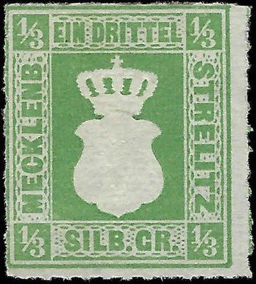 c1864 Mecklenburg-Strelitz, Germany 1/3sg -Scott 2 - Mint - Little Gum - Cat= $80