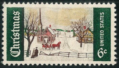 1969 Christmas in Norway, Maine Single 6c Postage Stamp, Scott 1384, MNH, OG