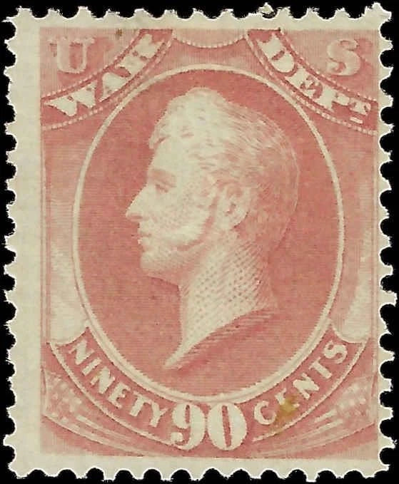 c1873 - Scott O93 War Department Official Stamp 90c - MH, OG - Cat=$225