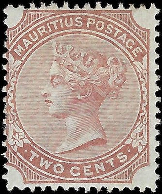 c1879 Mauritius 2c - Scott 59 (WM 1)- Mint, No Gum - Nice!