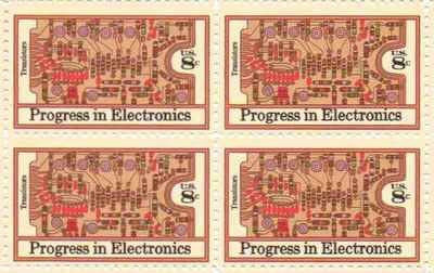 1973 Progress in Electronics Block of 4 8c Postage Stamps, Scott1501, MNH, OG