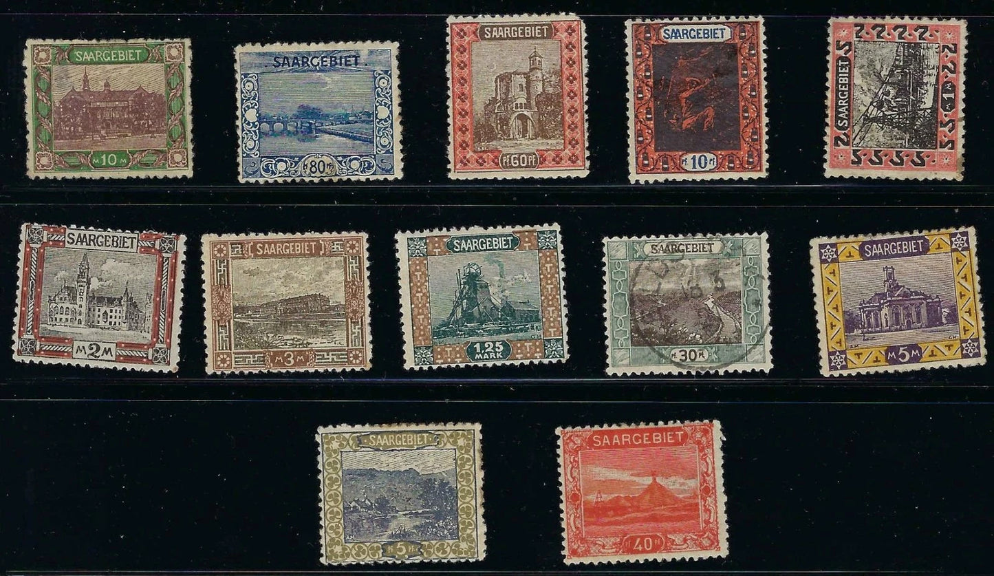 1921 Saar Sc# 68-82 Short Set as Shown -72 Canceled; Rest MH