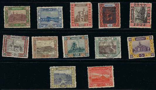 1921 Saar Sc# 68-82 Short Set as Shown -72 Canceled; Rest MH