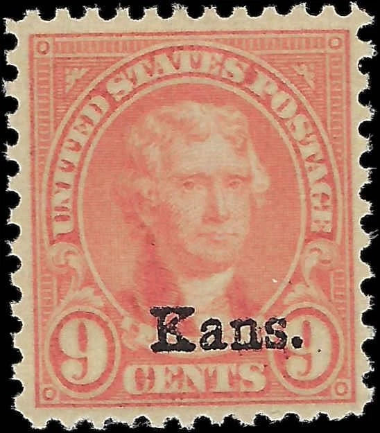 1929 USA - Scott 667 9c Kansas - MNH, Undisturbed OG - Well Centered!