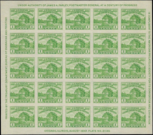 c1933 Scott 730 Philatelic Society Souvenir Sheet MNH, NG as Issued -(FN1928)