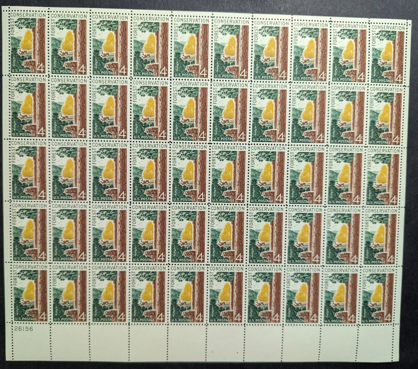 1958 USA 4c Conserve Forest Sheet -Scott 1122 -MNH, Undisturbed OG -No Sig Flaws