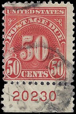 VEGAS - 1930 Postage Due 50c - Scott J76 Used With Plate Number -Flaw Left Edge