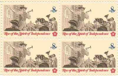 1973 Posting a Broadside Block of 4 8c Postage Stamps, Scott 1477, MNH, OG