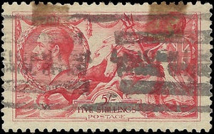 c1919 Great Britain 5sh - Sc# 180 - Used - Solid - Cat= $140!