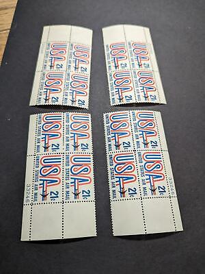 1971 USA & Jet Airmail Plate Block Set of 4 Pl #33246 - Scott C81 MNH