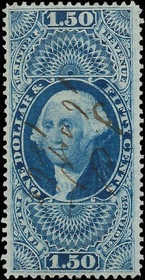 c1862 Inland Exchange Revenue $1.50 - Scott R78 - Used - Nice!