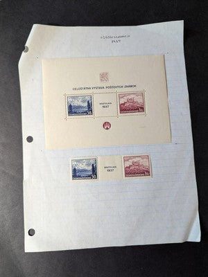 Box of Misc International Stamps, Souvenir Sheets & More - 53 Photos