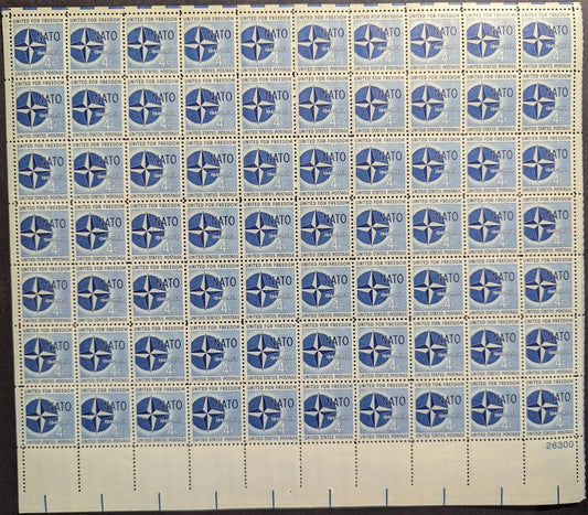 1959 USA 4c NATO Sheet -Scott 1127 -MNH, Undisturbed OG -No Sig Flaws