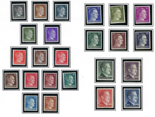1941-44 Germany - Sc# 506-527 - MNH, Undisturbed OG - All Post Office Fresh!