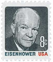 1971 Dwight D. Eisenhower Single 8c Postage Stamp, Scott 1394, MNH, OG