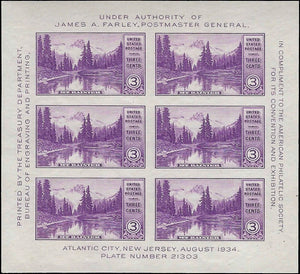 1934 USA Scott 750 Mt Rainer Souvenir Sheet - MH, OG - Nice!