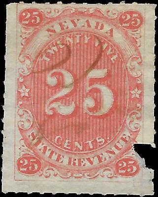 VEGAS - Old Nevada State 25 Cent Revenue Stamp - Damaged