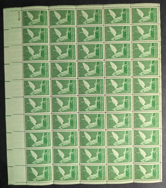 1947 USA Everglades 3c Sheet -Scott 952 -MNH, Undisturbed OG - No Sig Flaws
