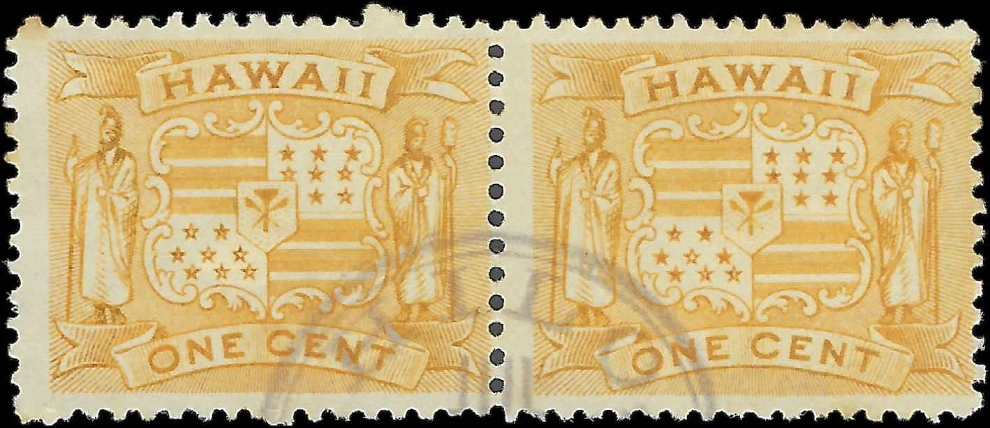 1894 USA Hawaii - Scott 74 Pair - Used with Visible Hilo Cancel