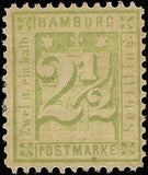 c1864 Hamburg, Germany 2-1/2s - Sc# 23 -No Visible WM - Apparent Reprint