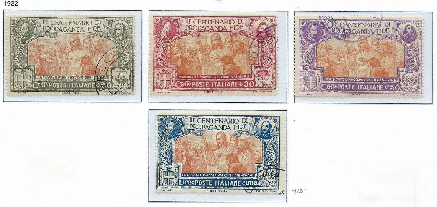 1923 Italy - Better Cat Value -Sc# 143-146 - Used; Cat= $700! - Forged Cancels?