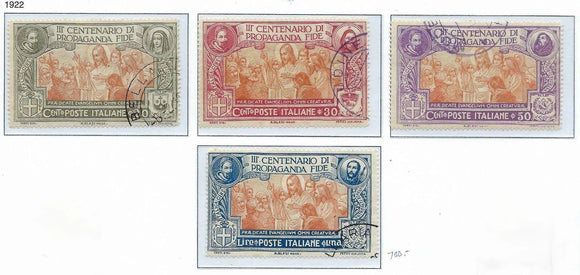 1923 Italy - Better Cat Value -Sc# 143-146 - Used; Cat= $700! - Forged Cancels?