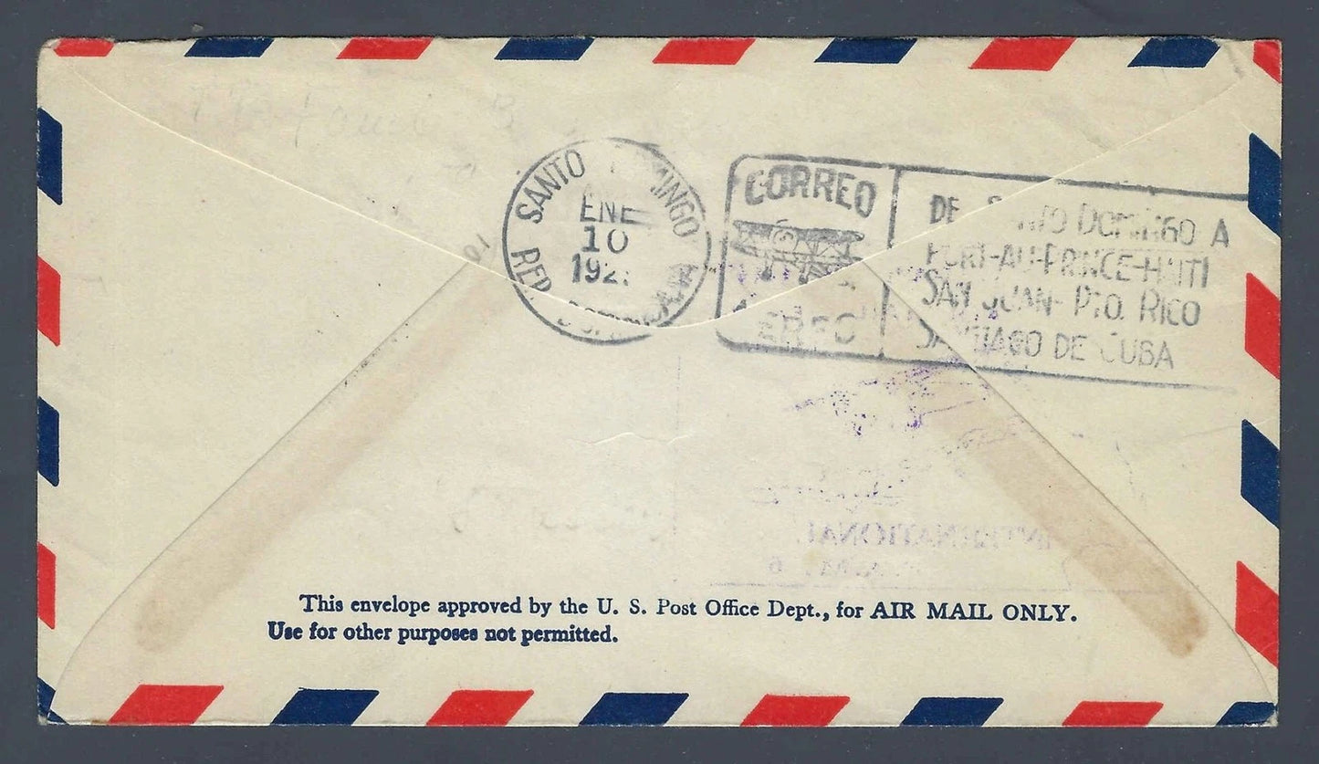 1929 FAM-6 First Flight Miami Santo Domingo C11 Plate Number Pair