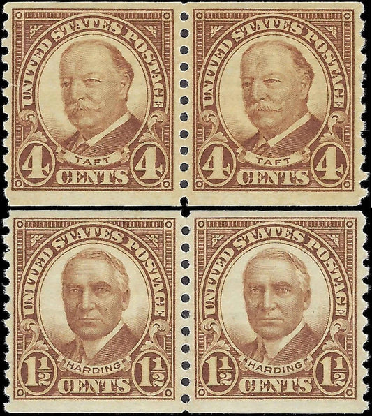 c1930 - Scott #686, 687 - 2 Coil Pairs - MNH, Undisturbed OG - Fresh!