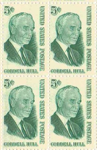 1963 Cordell Hull Block of 4 5c Postage Stamps, Scott1235, MNH, OG