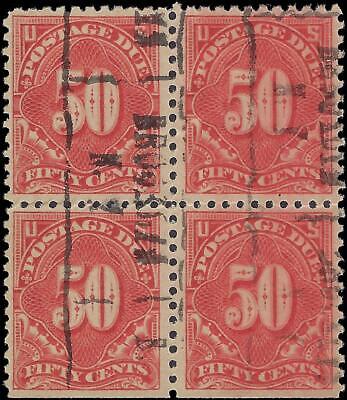 VEGAS - 1917 Postage Due 50c - Scott J67 Block Of 4 - Used - Very Nice!