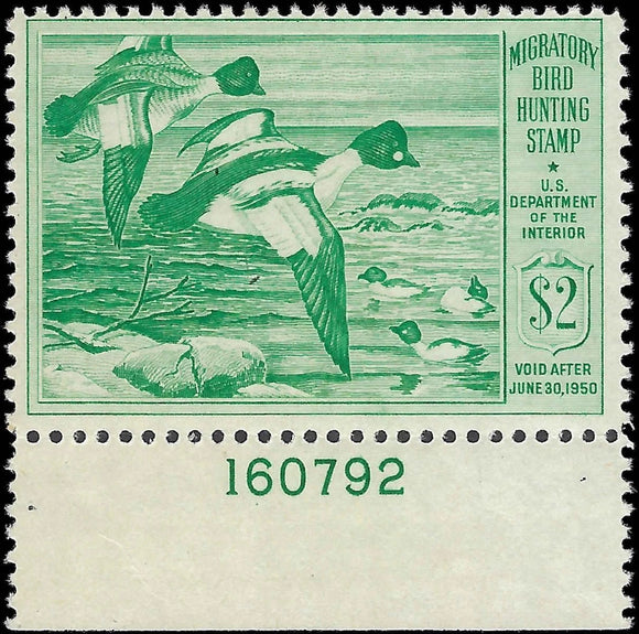 c1949 - Scott RW16 Hunting Permit Duck Stamp - MNH, OG with some Dist on Gum