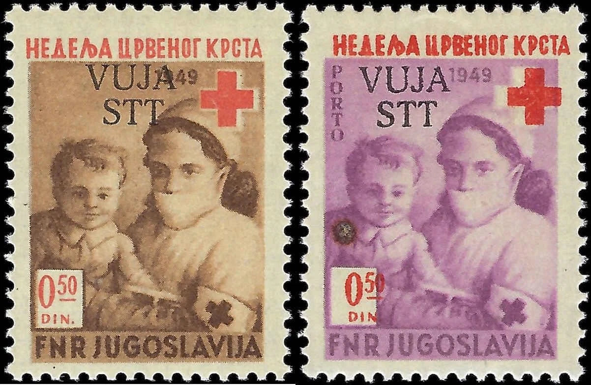 1951 Yugoslavia-Trieste Postal Tax & Due - Scott RA2, RAJ2 - MNH, OG -Flaw?