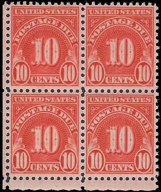 c1931 - Scott #J84 (Wet Printing) Postage Due Block of - MNH, OG