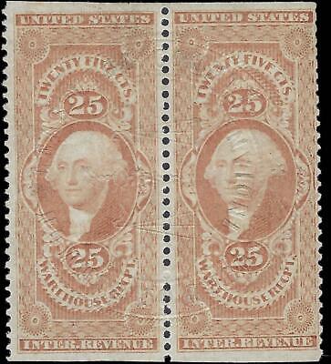 VEGAS - 1862-71 Revenue - Sc# R50B - Part Perf Pair! - Very Solid! - Very Rare!