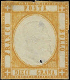 1861 Two Sicilies, Italy 10g Stamp - Sc# 25 - Pin Hole & Corner Thin -Cat= $100!