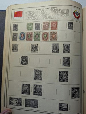 1956 Harris Ambassador Album & Stamps in Unusually Nice Condition - 129 Photos!