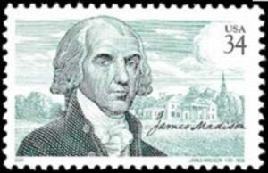 2001 President James Madison Single 34c Postage Stamp, Scott3545, MNH, OG