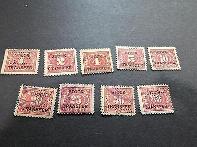 VEGAS - 1918-22 Stock Transfer Revenue - Scott RD1-RD7, RD9, RD10 - Used