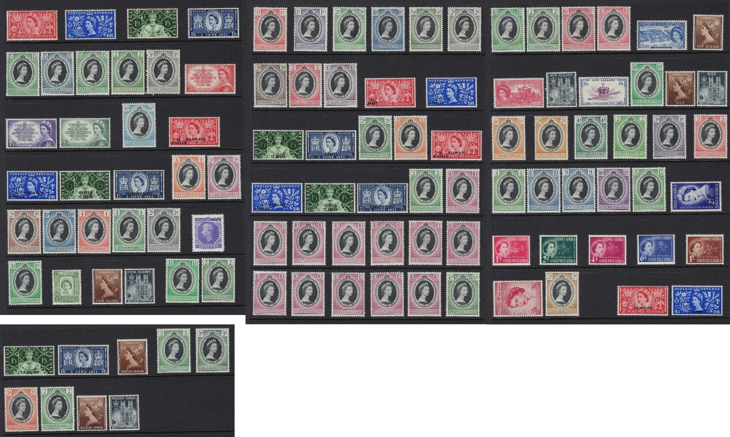 1953 QEII Coronation Omnibus Complete 106 Stamps MNH/VLH Commonwealth