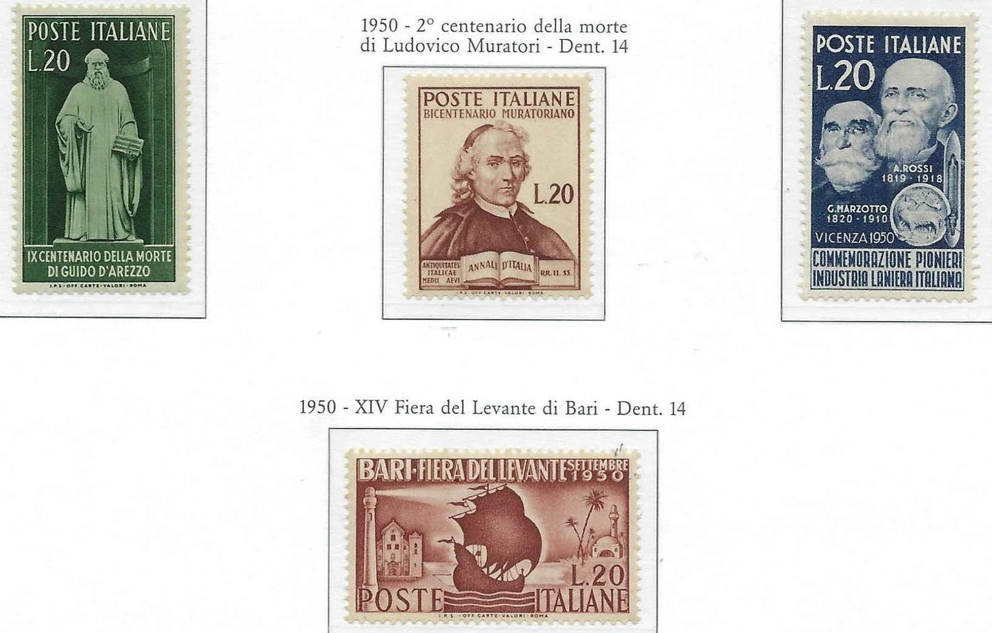 1950 Italy -Scott 540-543 - Clean Undisturbed OG! -Post Office Fresh!