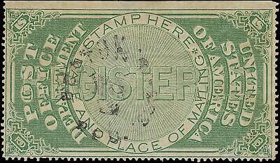 VEGAS - 1872 Post Office Registry Seal - Scott OXF1