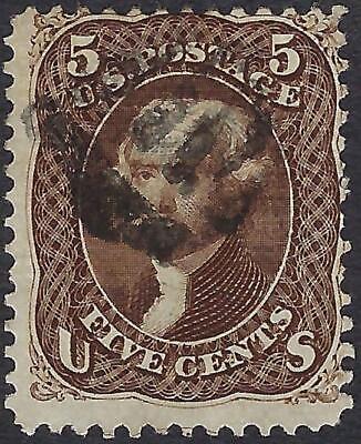 VEGAS - 1868 Jefferson 5c - Scott 95 Used - F-Grill - Solid - No Hidden Flaws!