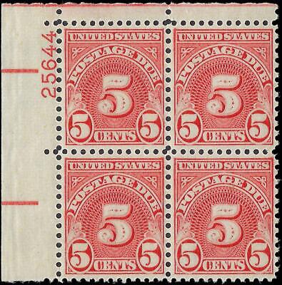 VEGAS - 1931 Postage Due 5c - Scott J83b Dry - Plate Block - MNH, Undisturbed OG