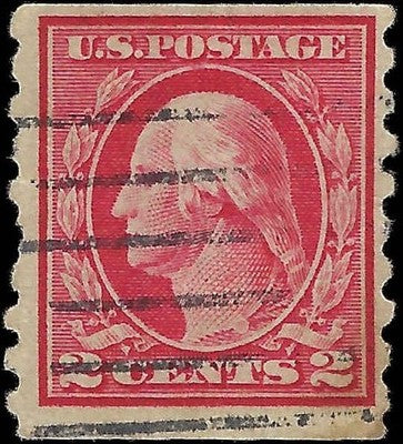 c1912 - Scott 413 2c Washington Coil Stamp - Used - Cat= $50
